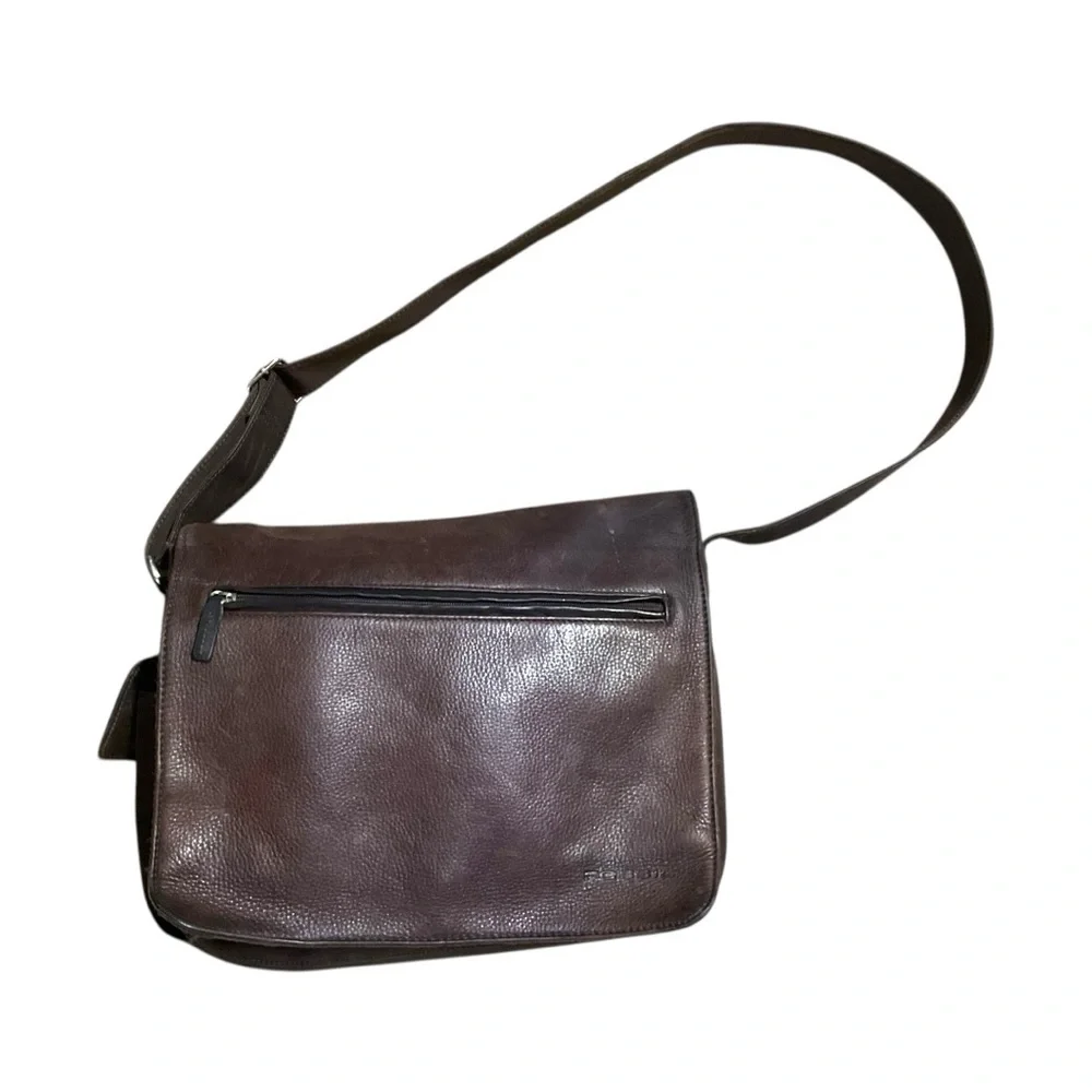 👜 Fossil Brown Leather Messenger Bag | Crossbody Laptop‎ Satchel
